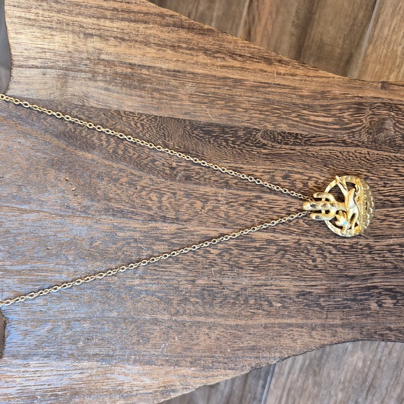 Rare Roadrunner Turquoise Eye Saguaro Cactus Gold Tone Pendant Necklace - Picture 9 of 13